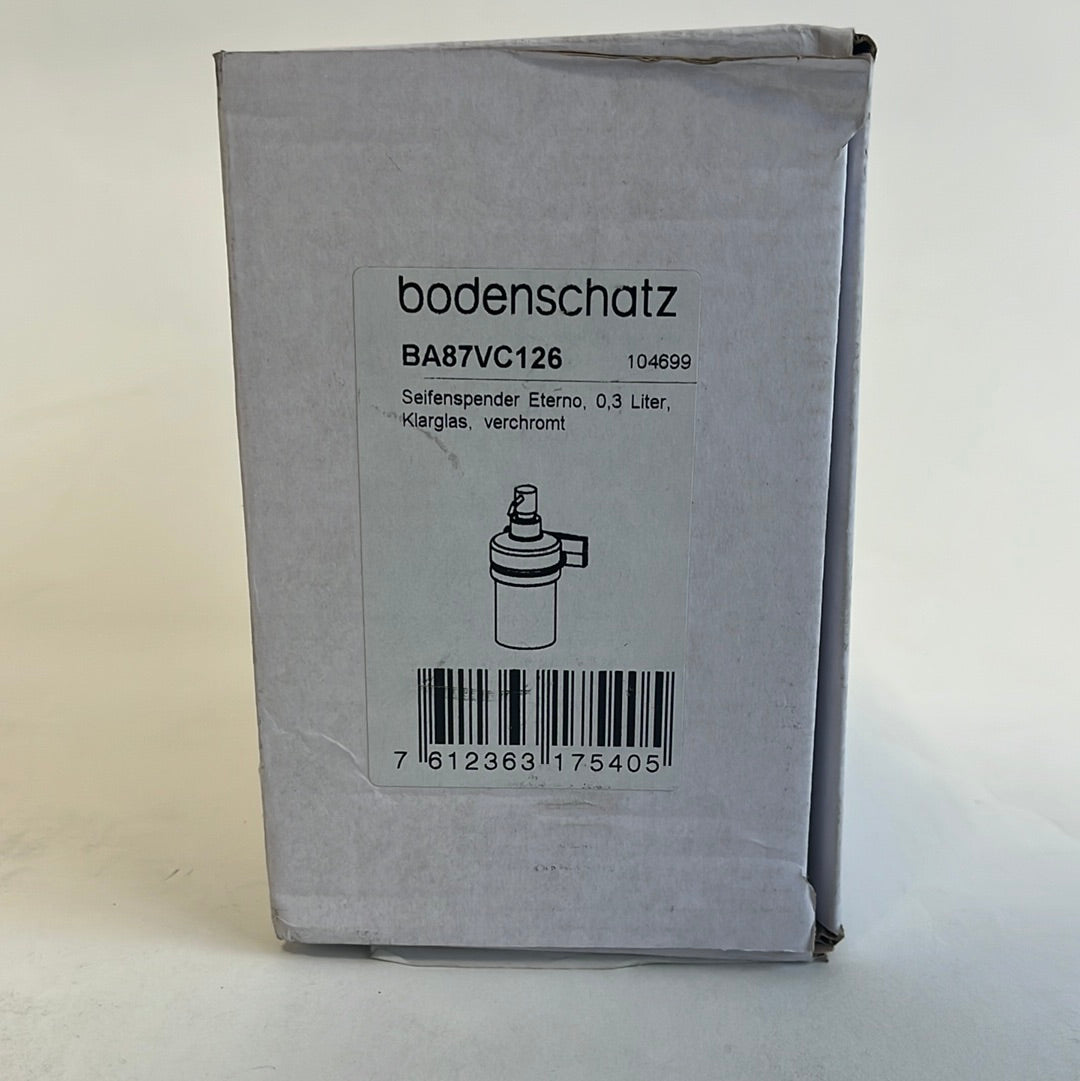 Bodenschatz zeepdispenser helderglas, verchroomt, 0,3 liter.