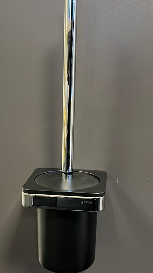 Geesa Frame black Chrome toiletborstel met houder