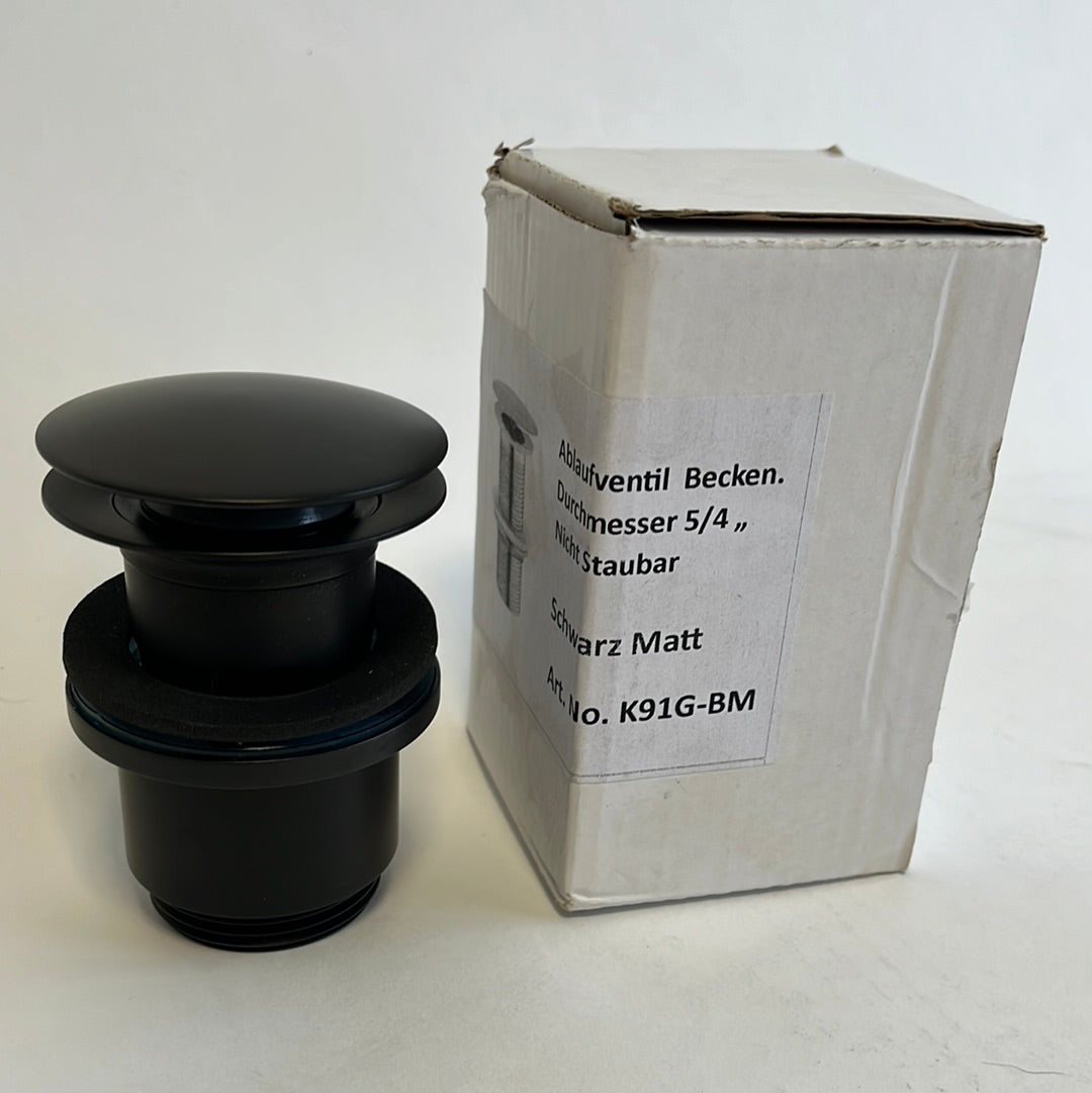 Afvoerplug clickwaste mat zwart 5/4