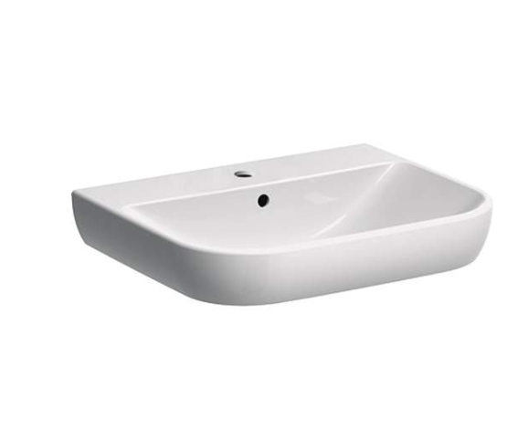 Geberit Smyle wastafel met kraangat met overloop 60x48x16.5cm wit