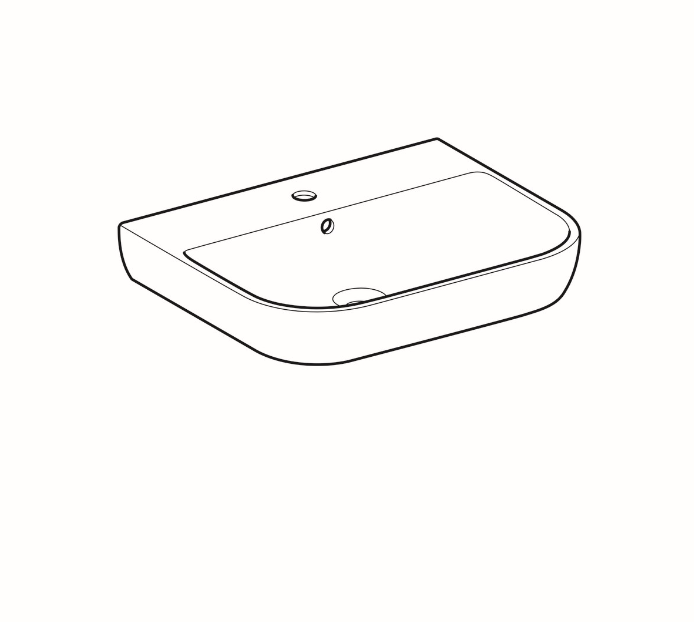 Geberit Smyle wastafel met kraangat met overloop 60x48x16.5cm wit