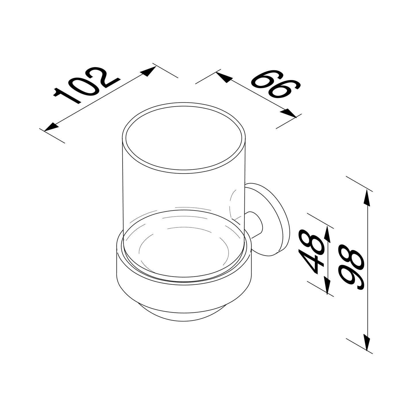 Geesa Nemox Glashouder met glas chroom