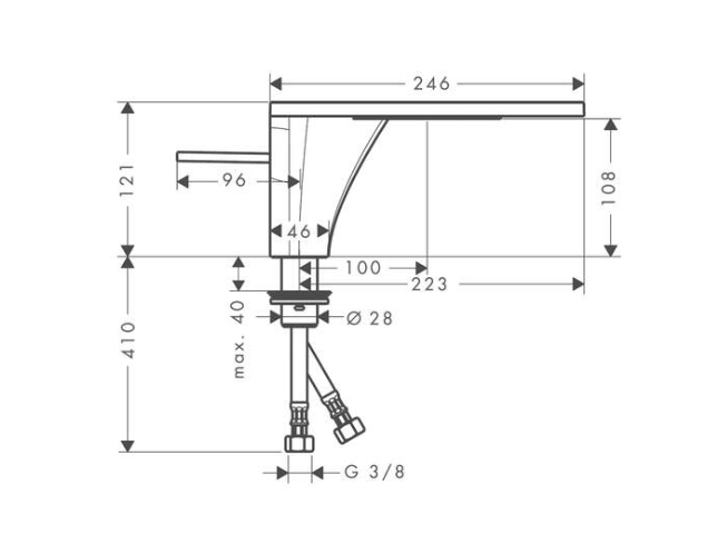 Hansgrohe Axor Massaud wastafelkraan Chroom