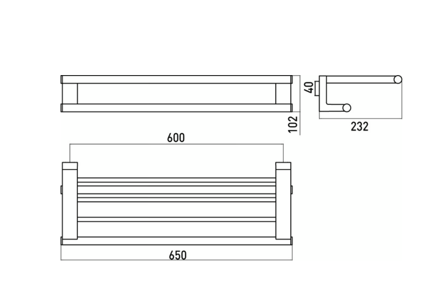 EMCO System 2 dubbel handdoekrek chroom 60 cm