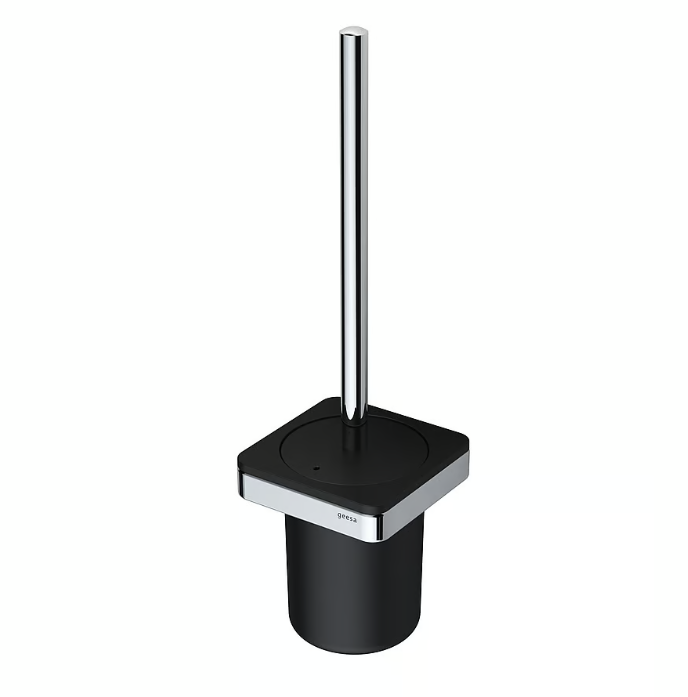 Geesa Frame black Chrome toiletborstel met houder