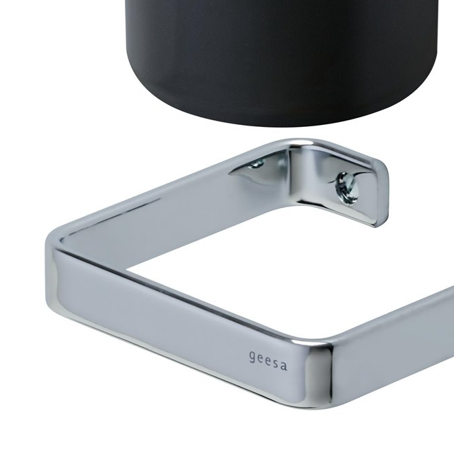 Geesa Frame black Chrome toiletborstel met houder