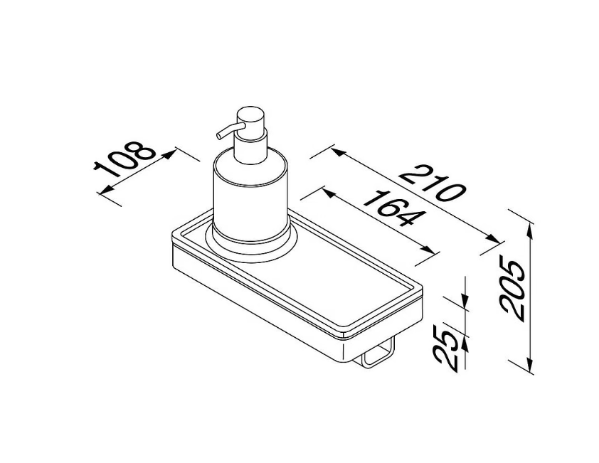 Geesa Frame Black planchet met haak en zeepdispenser zwart