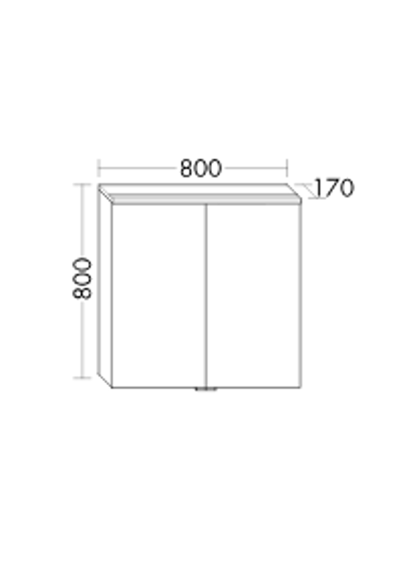 Eqio spiegelkast 800 x 800 x 170 mm