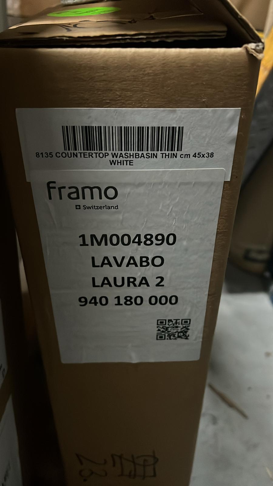 Framo Lavabo Laura 2 opbouw wastafel wit