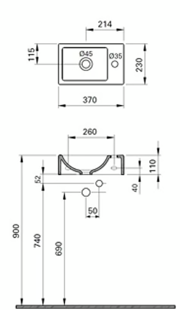 Plieger Houston fontein met kraangat rechts mat wit