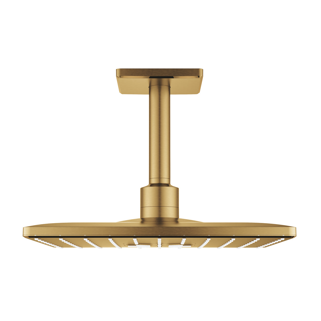 GROHE Rainshower SmartActive 310 Cube hoofddouche, plafond montage, vierkant 142 mm met 2 straalsoorten, geborsteld cool sunrise - 26481GN0
