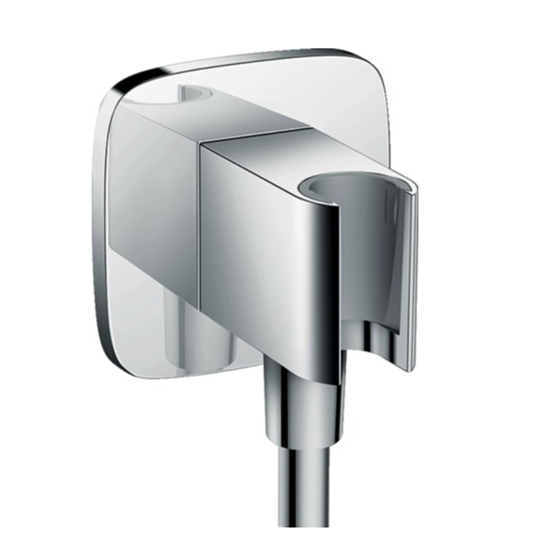 Hansgrohe FixFit porter E muuraansluitbocht met handdouchehouder