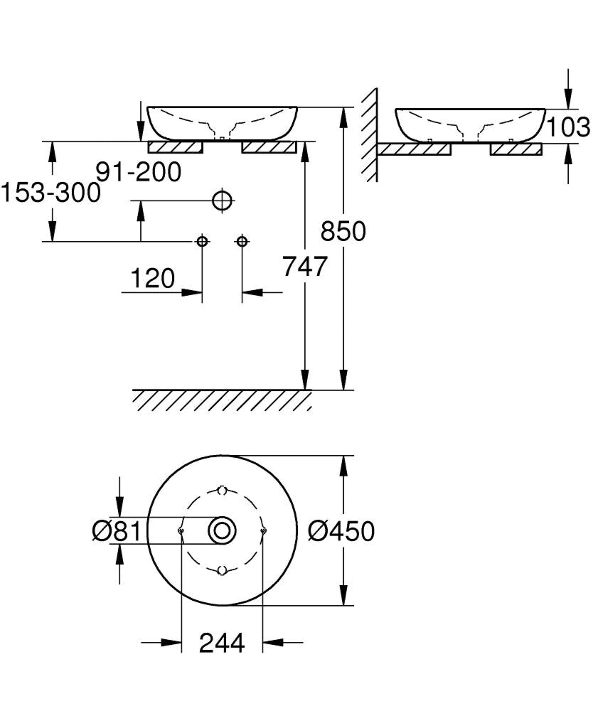 Grohe Essence waskom rond wit