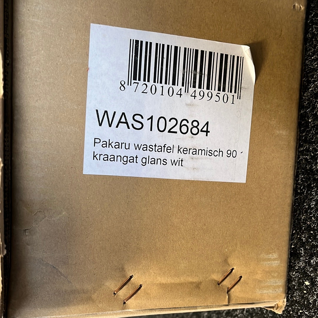 Arcqua Pakaru wastafel keramisch glans wit met kraangat
