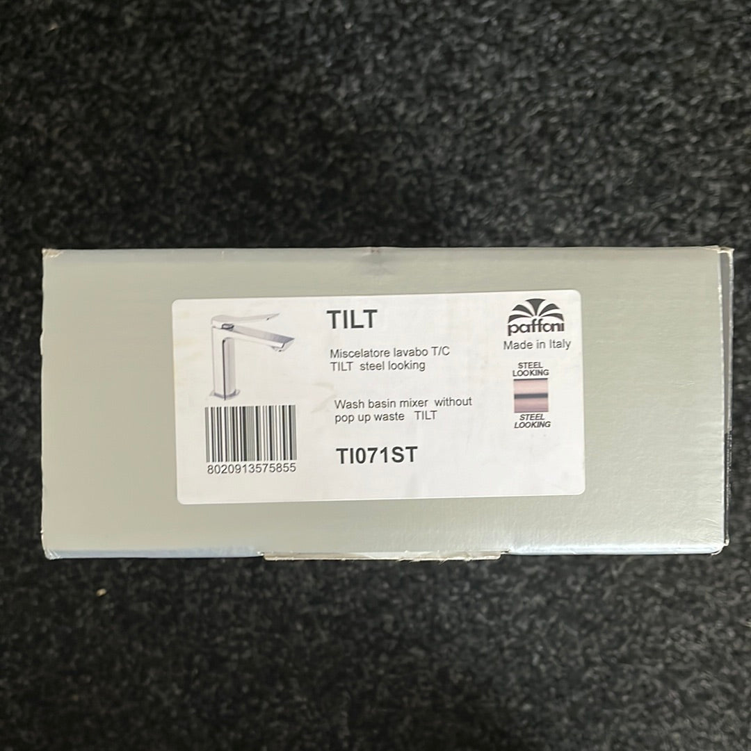 Paffoni wastafelkraan TILT steel looking TI071ST
