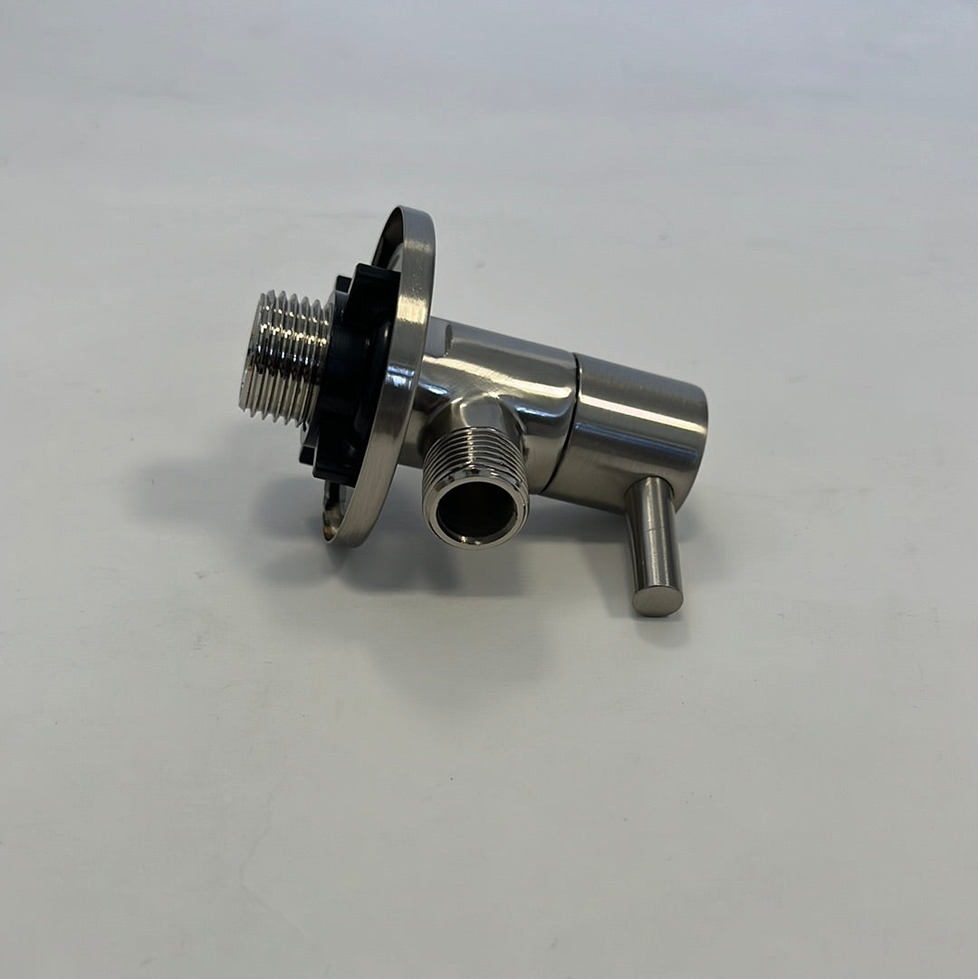 INK hoekstopkraan mat chroom inlaat 1/2 inch uitlaat 3/8 inch