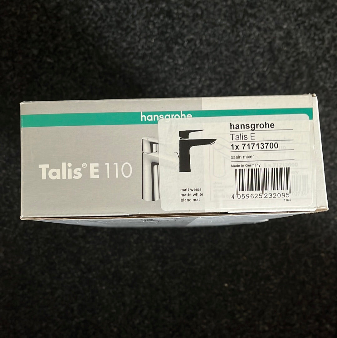 Hansgrohe Talis E - Wastafelkraan met waste ,mat wit, Coolstart