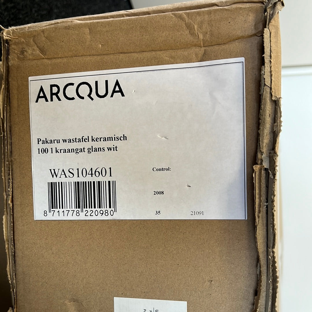Arcqua Pakaru wastafel keramisch glans wit