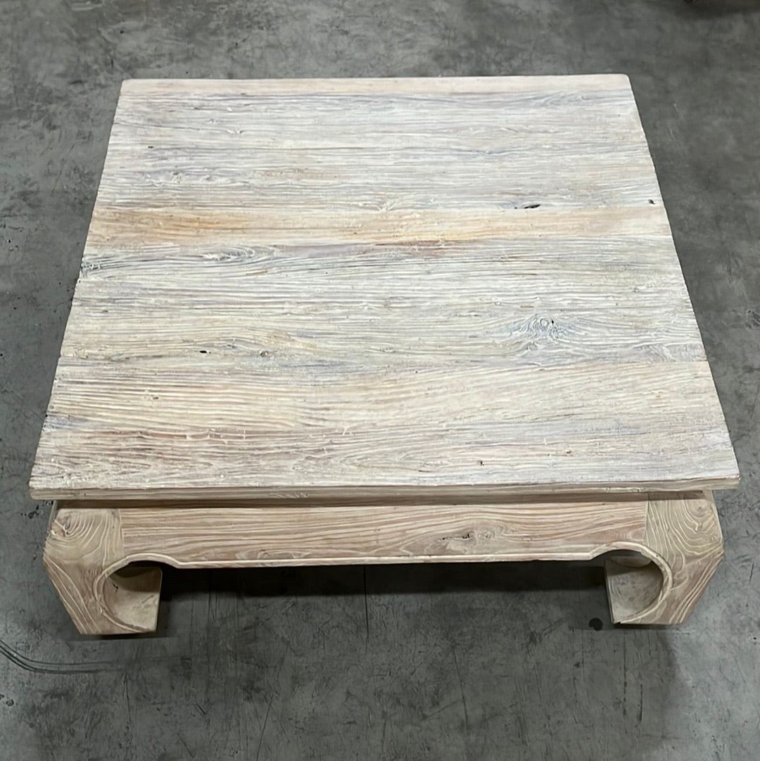 Robuuste vintage salontafel kalk white