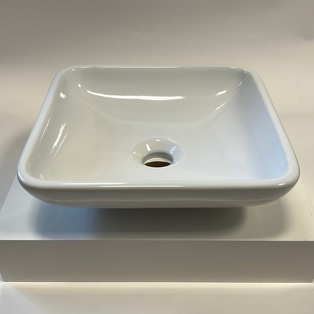 Zenta Kludi wastafelkom vierkant wit opbouw