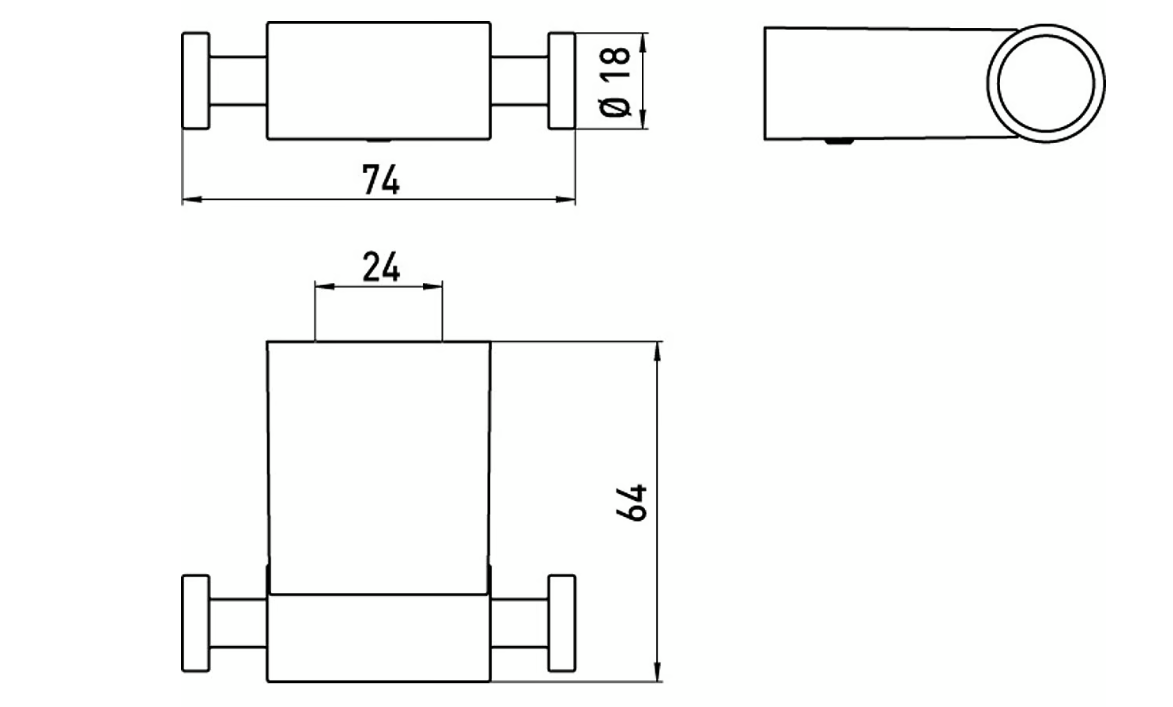EMCO System 2 dubbele handdoekhaak chroom