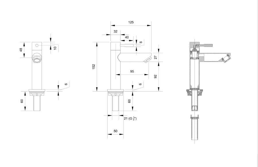 Fonteinkraan INK 14,9 cm mat zwart