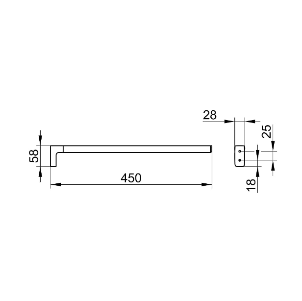 Keuco Moll collection handdoekhouder 450 mm chroom