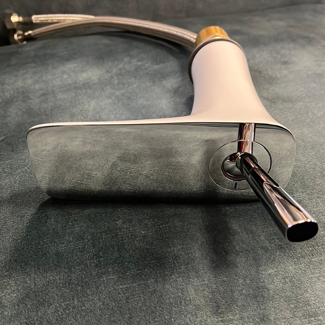 Hansgrohe PuraVida wastafelkraan met push open garnituur wit chroom