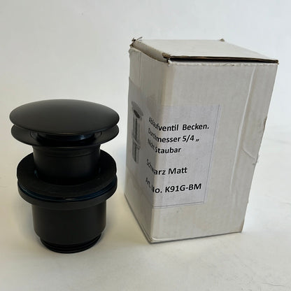 Afvoerplug clickwaste mat zwart 5/4