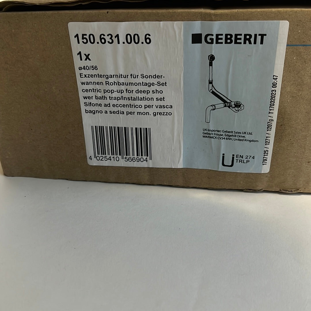 Geberit badaansluitset met draainknop d25, lengte 52 cm