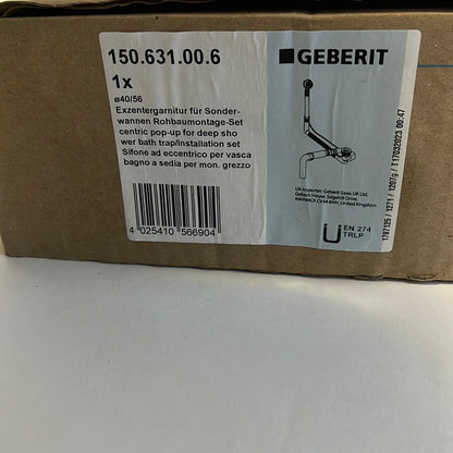 Geberit badaansluitset met draainknop d25, lengte 52 cm
