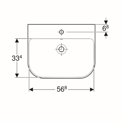 Geberit Smyle wastafel met kraangat met overloop 60x48x16.5cm wit