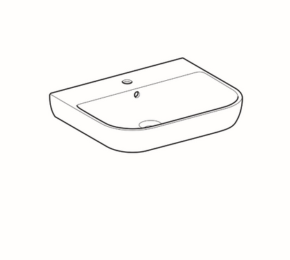 Geberit Smyle wastafel met kraangat met overloop 60x48x16.5cm wit