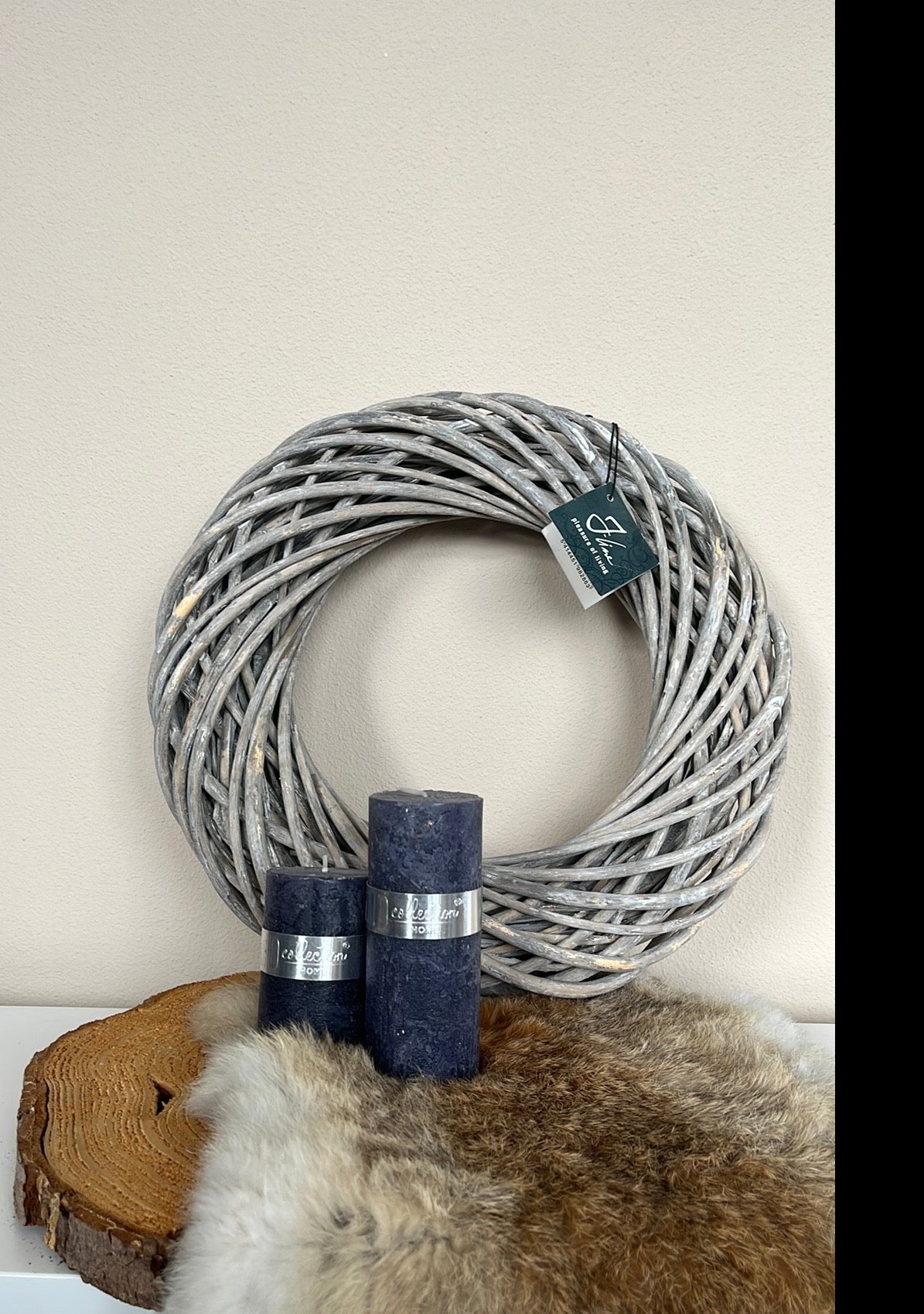 J-Line decoratie krans gevlochten hout