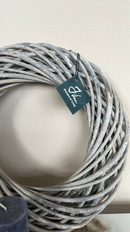 J-Line decoratie krans gevlochten hout