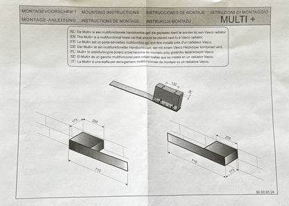 Vasco Multi Plus handdoekbeugel rechts 71 cm Antraciet