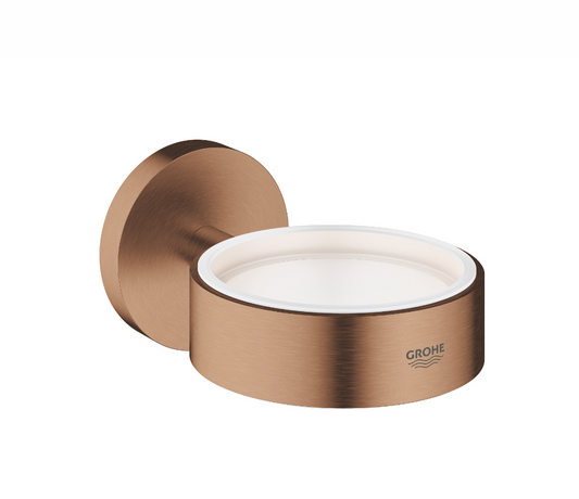 GROHE Essentials glas-/zeephouder brushed warm sunset inclusief glas