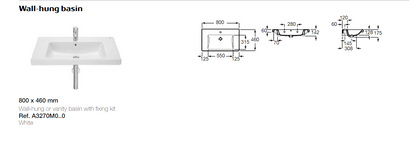 Roca ProCasa Uno Wastafel wit