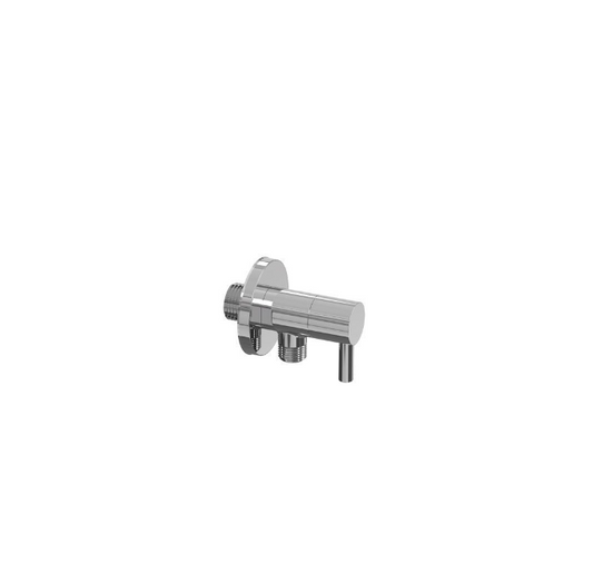 INK hoekstopkraan mat chroom inlaat 1/2 inch uitlaat 3/8 inch