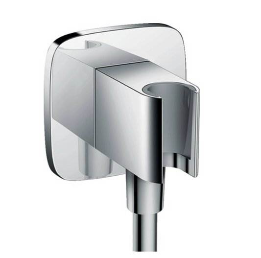 Hansgrohe FixFit porter E muuraansluitbocht met handdouchehouder