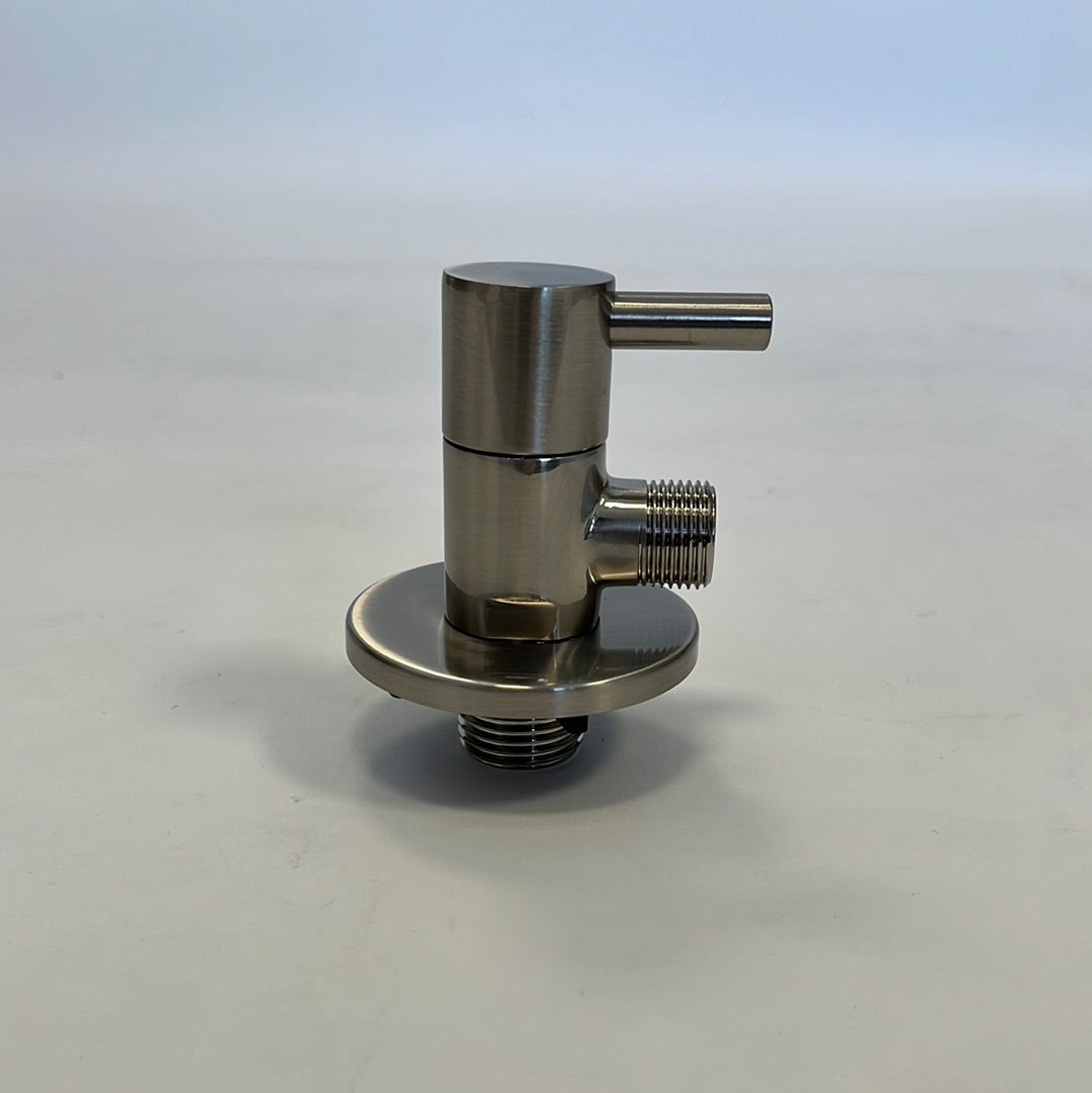 INK hoekstopkraan mat chroom inlaat 1/2 inch uitlaat 3/8 inch