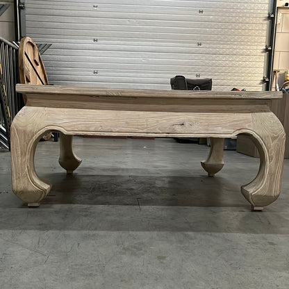 Robuuste vintage salontafel kalk white