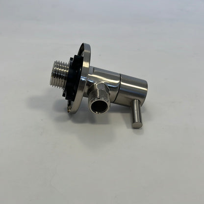 INK hoekstopkraan mat chroom inlaat 1/2 inch uitlaat 3/8 inch