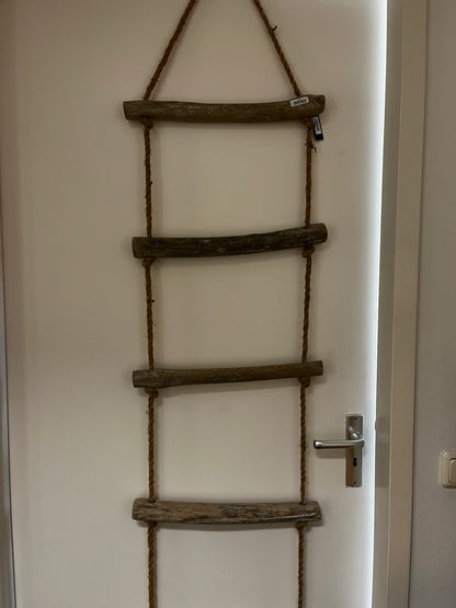 J-line Ladder Hangend 5Treden Hout Naturel
