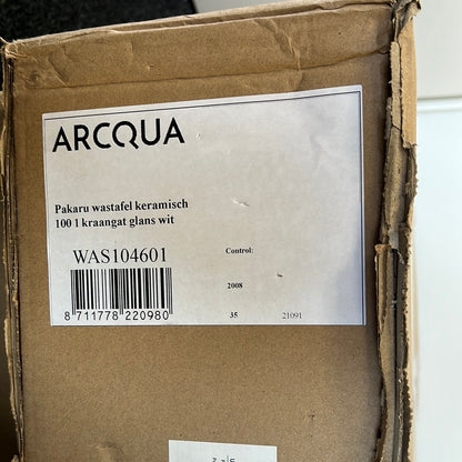Arcqua Pakaru wastafel keramisch glans wit