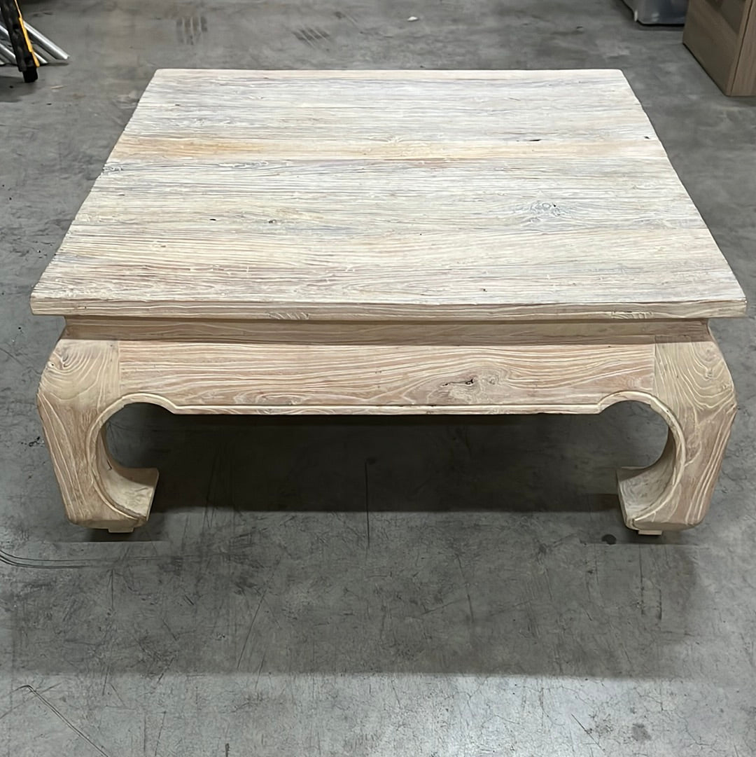 Robuuste vintage salontafel kalk white