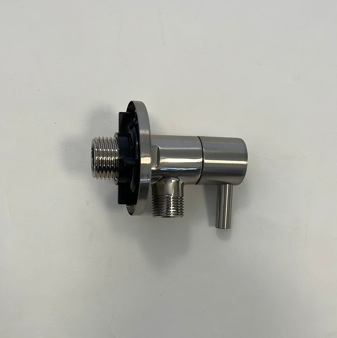 INK hoekstopkraan mat chroom inlaat 1/2 inch uitlaat 3/8 inch