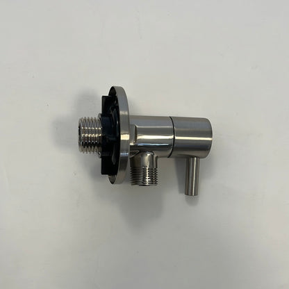 INK hoekstopkraan mat chroom inlaat 1/2 inch uitlaat 3/8 inch