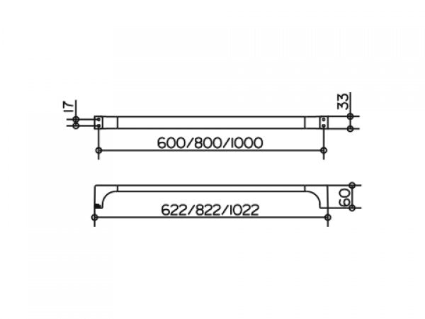 Keuco edition 11 handdoekhouder 800 mm zwart chroom geborsteld