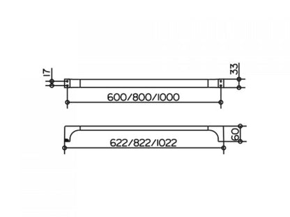 Keuco edition 11 handdoekhouder 800 mm zwart chroom geborsteld